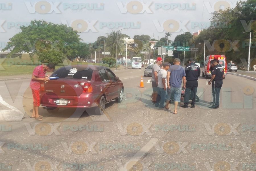 motociclista herido por choque en Tampico