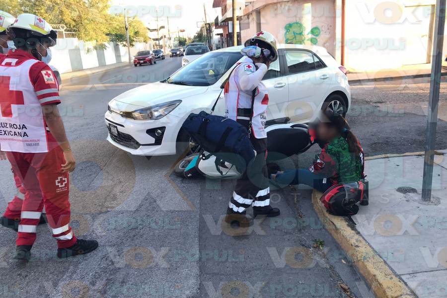 motociclista hospitalizada por choque en centro de victoria