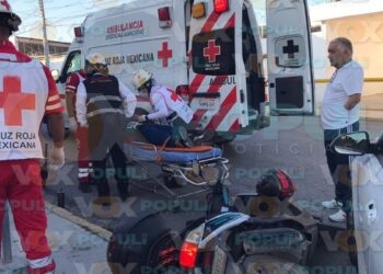 motociclista hospitalizada por choque en centro de victoria