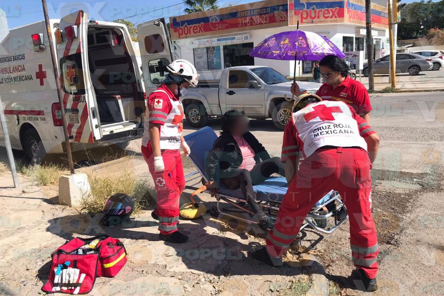 motociclista lesionada en Victoria