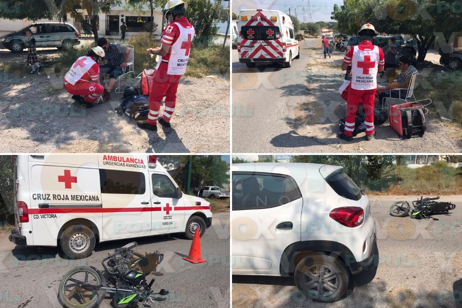 repartidor lesionado por choque en victoria