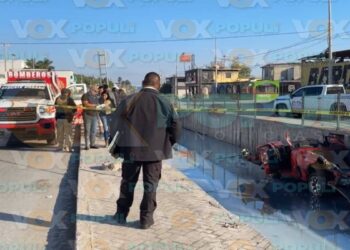 volcadura en canal de matamoros