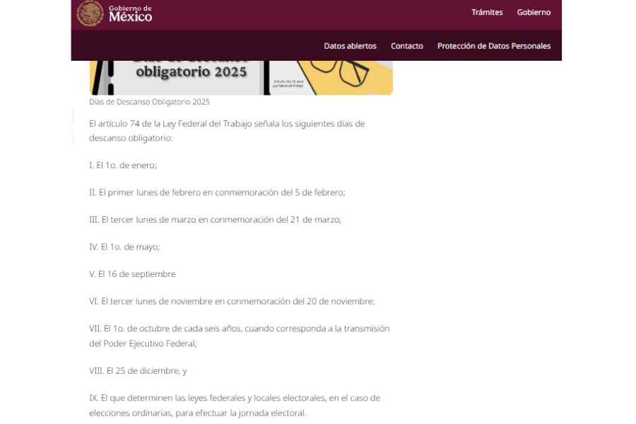 ¿Cuántos días de descanso obligatorio tendrán los trabajadores en diciembre y cuáles son?