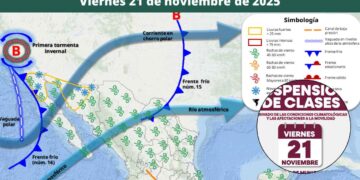 ¿En qué estado de México suspenderán las clases debido al ingreso de la primera tormenta invernal?