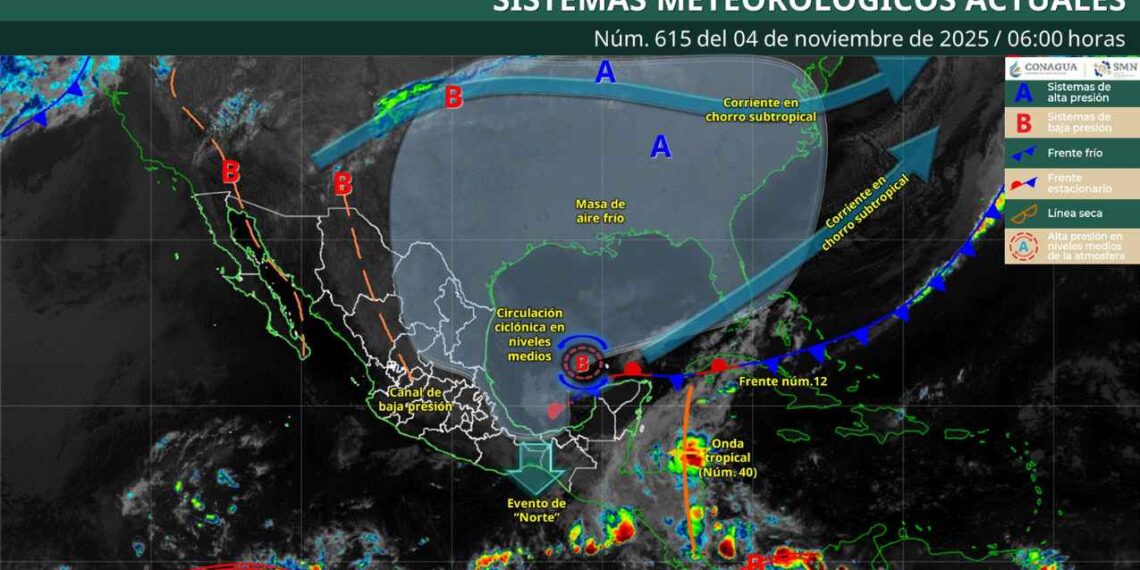 ¿En qué estados y cómo afectará el frente frío 12 y la onda tropical No. 40?