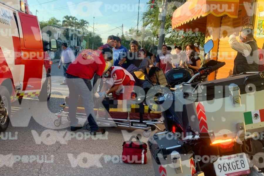 Accidente deja gravemente herido a motociclista en la zona norte de Tampico
