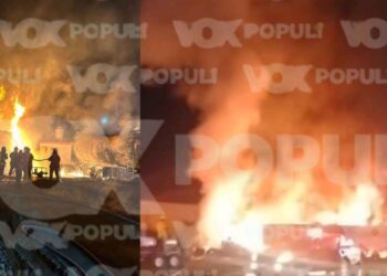 Arde pipa cargada con diésel en el ejido Francisco Medrano de Altamira, Tamaulipas
