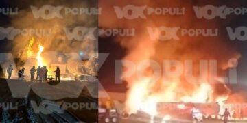 Arde pipa cargada con diésel en el ejido Francisco Medrano de Altamira, Tamaulipas