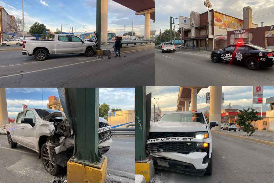 Automovilista en presunto estado de ebriedad choca su camioneta en avenida de Monterrey, NL