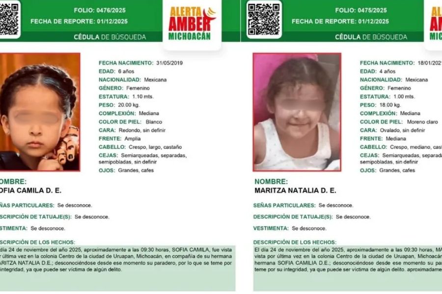 Buscan a dos niñas desaparecidas cuya madre fue hallada muerta en Uruapan, Michoacán
