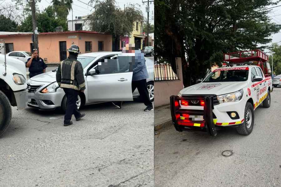 Camión repartidor choca en Linares (1)