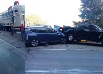 Chofer de autobús de turismo muere tras choque múltiple en la Autopista México-Puebla