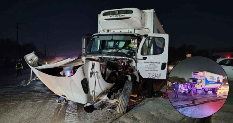 Chofer de camión sobrevive de milagro al ser embestido por tren tras intentar ganarle el paso en Escobedo, NL