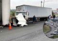 Choque de tráiler deja caos vial en bulevar Miguel de la Madrid en Guadalupe, NL