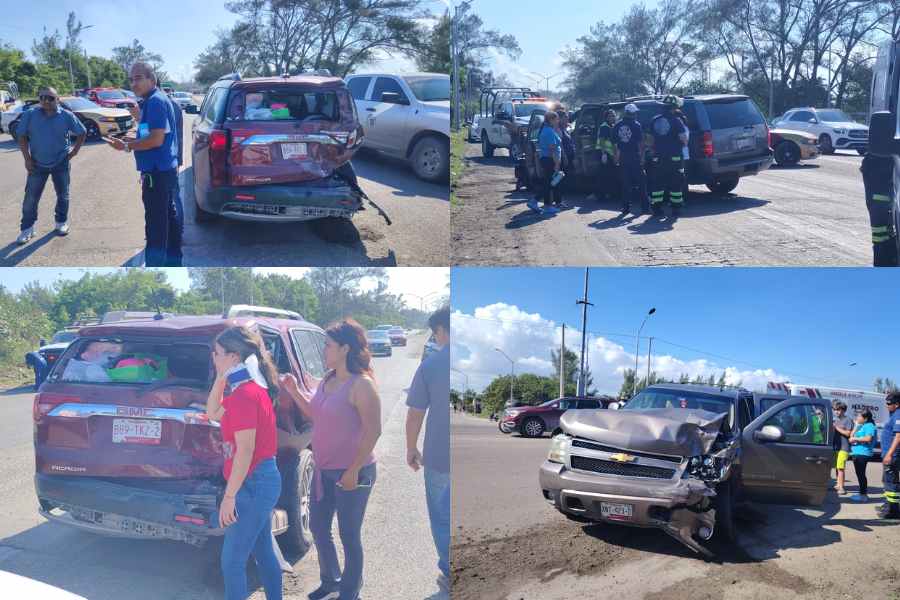 Choque entre camionetas en Madero (1)