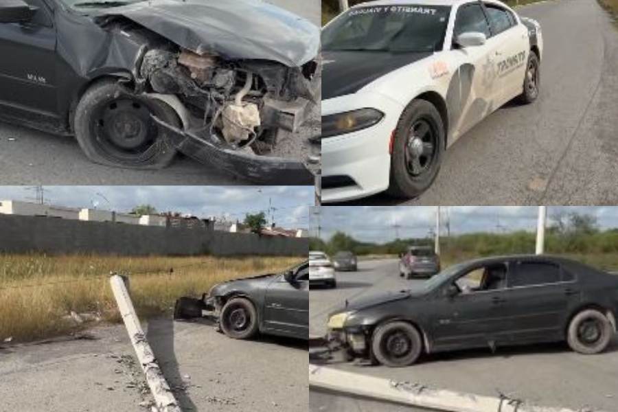 Conductor pierde el control y destruye su auto contra poste 