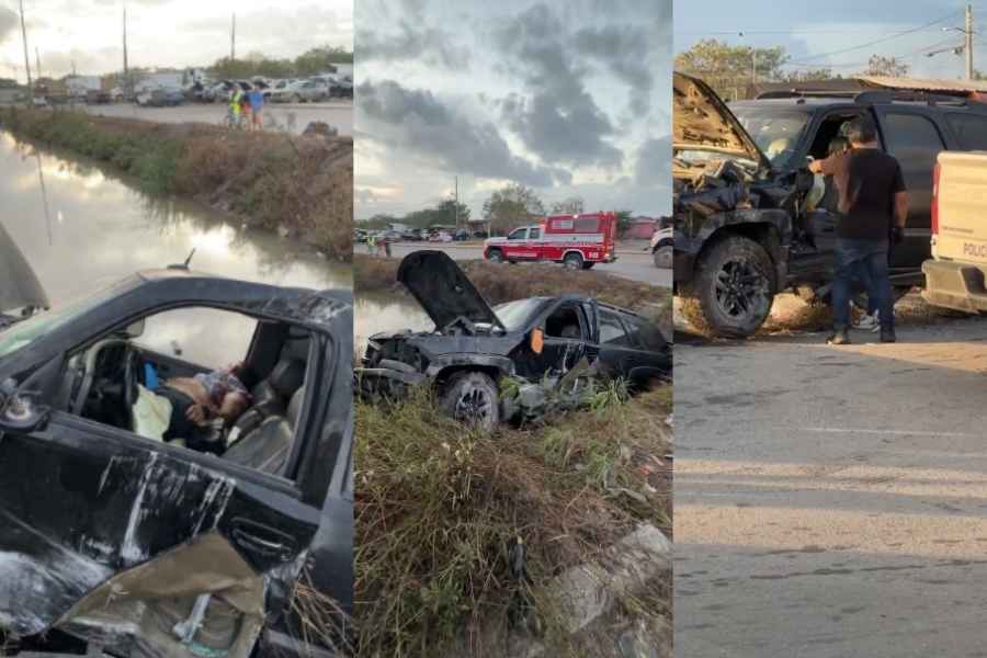 Conductor pierde la vida tras caer a canal en el Libramiento Emilio Portes Gil de Matamoros, Tamaulipas