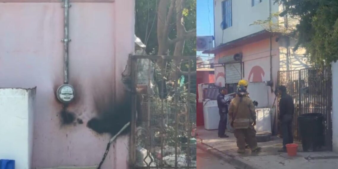 Corto circuito provoca incendio en la colonia Lauro Villar de Matamoros, Tamaulipas
