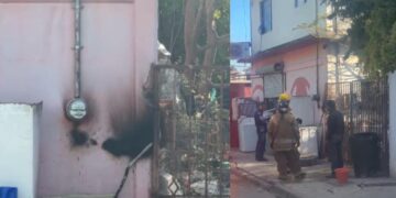 Corto circuito provoca incendio en la colonia Lauro Villar de Matamoros, Tamaulipas