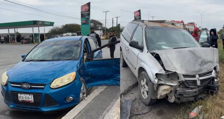 Dos lesionados tras fuerte choque en el Ejido La Venada, Matamoros