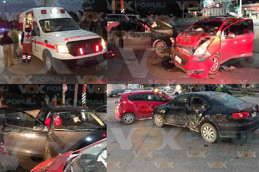 Estudiantes protagonizan choque al intentar ganarle al semáforo en Ciudad Victoria, Tamaulipas