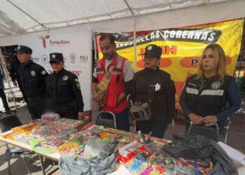 Guardia Estatal y Protección Civil Victoria retiran de las calles pirotecnia