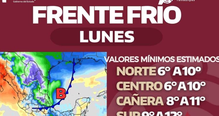 Habrá mucho frío para Tamaulipas, pronóstico del clima
