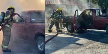 Incendio en vehículo en la Carretera Nacional