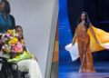 Miss Jamaica reaparece en silla de ruedas tras caída en Miss Universo