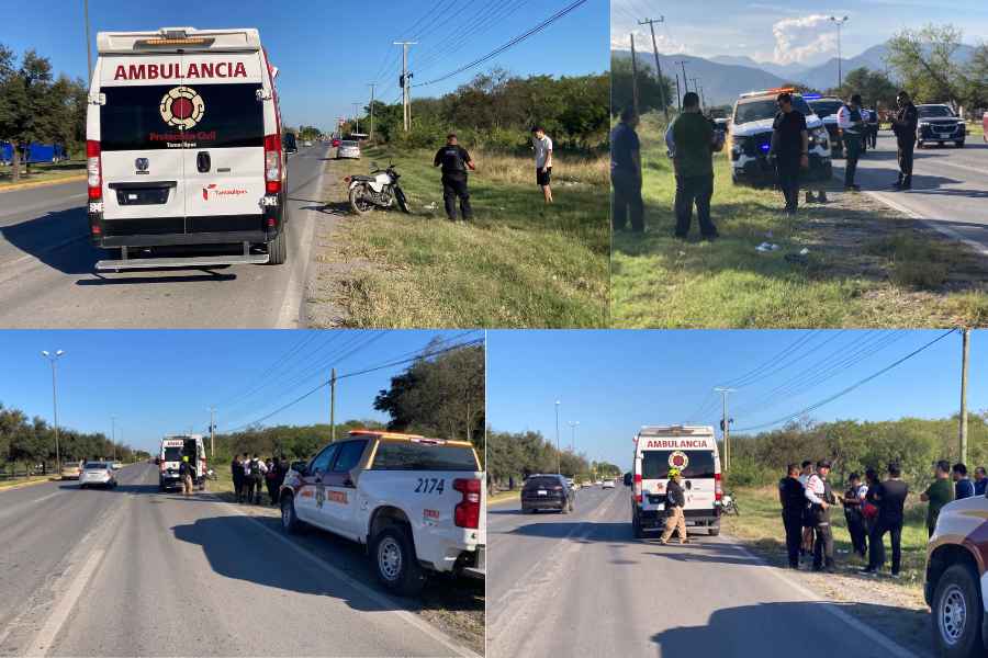 Motociclista cerrado por camioneta en Victoria (1)
