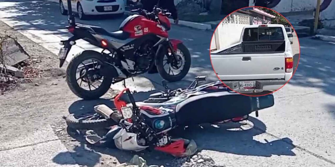 Motociclista impactado por camioneta en El Mante