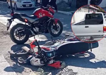 Motociclista impactado por camioneta en El Mante