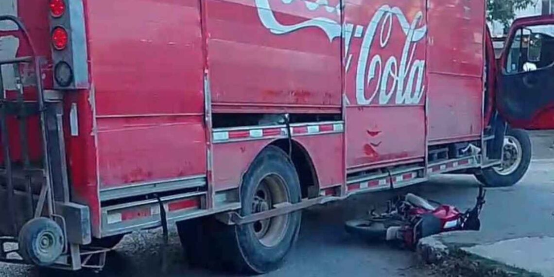 motociclista unidad refresquera El Mante