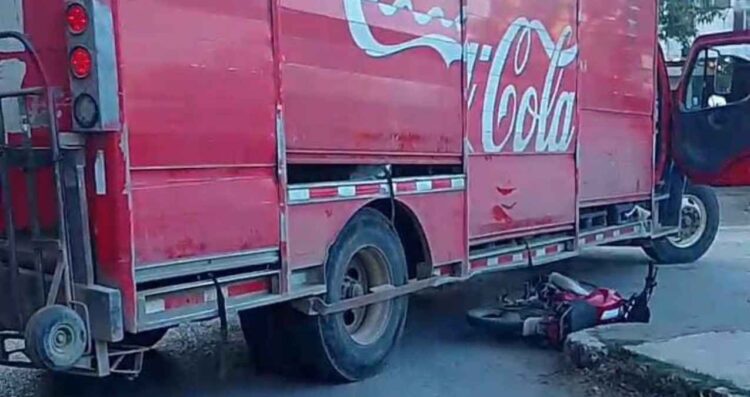 motociclista unidad refresquera El Mante