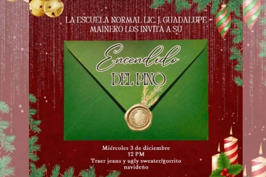 Normal J. Guadalupe en Matamoros, Tamaulipas inicia diciembre con tradicional encendido navideño