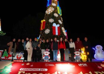 Nuevo Laredo con el monumental pino navideño (1)