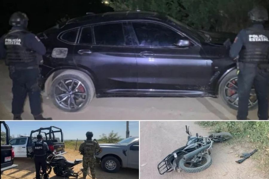 Operativo de fuerzas federales en Sinaloa dejó vehículos y armas aseguradas