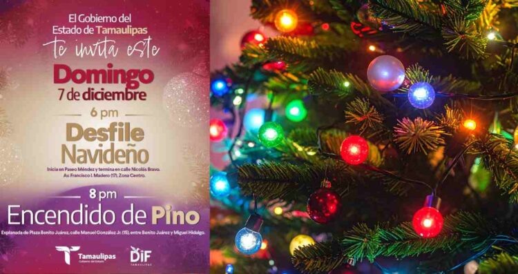 Pino navideño Victoria, Tamaulipas; fecha y hora de encendido