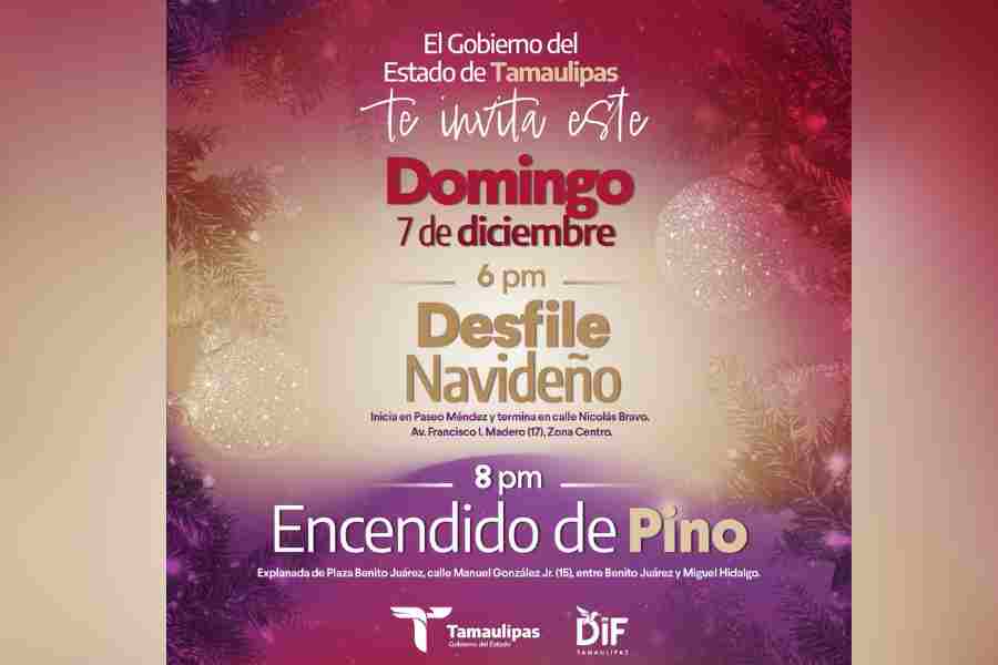 Pino navideño Victoria Tamaulipas; fecha y hora de encendido