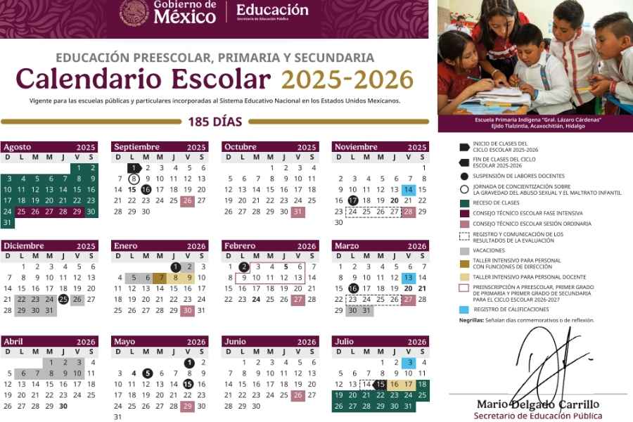 SEP revela todos los días sin clases en enero 2026