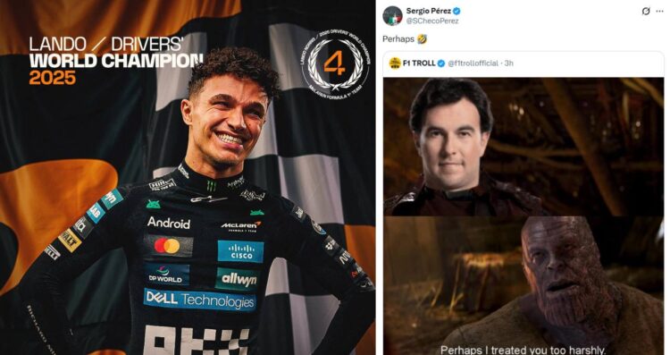 Sergio Checo Pérez bromea sobre el triunfo de Lando Norris, nuevo campeón de la F1