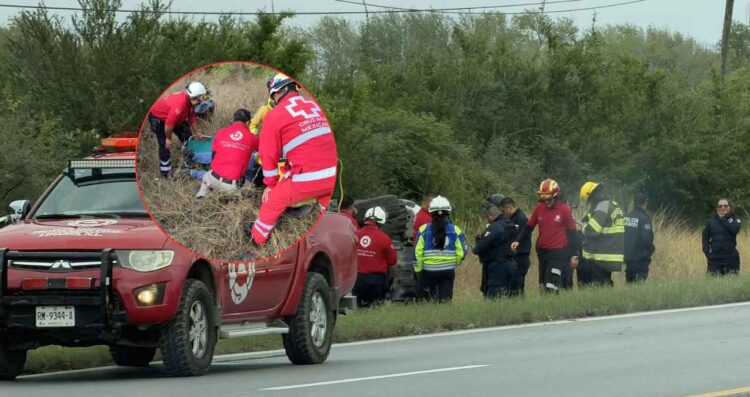 Volcadura deja dos lesionados en Linares