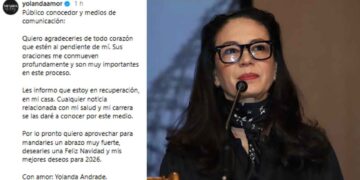 Yolanda Andrade reaparece en redes sociales tras estar hospitalizada