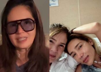 Yolanda Andrade se muestra al lado de su hermana Marilé en el hospital