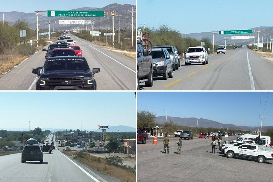 caravana de paisanos en Tamaulipas