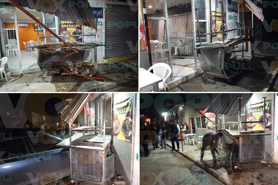 choque contra carretón de tacos en Victoria