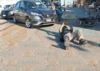 choque menor de motociclista en Tampico