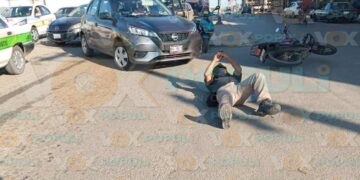 choque menor de motociclista en Tampico