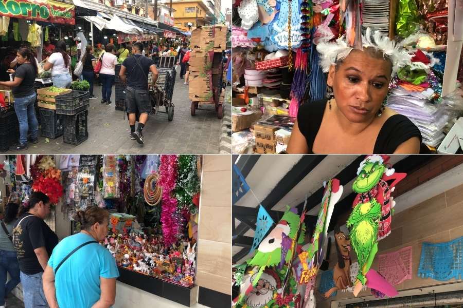 compras decembrinas en mercado de Tampico