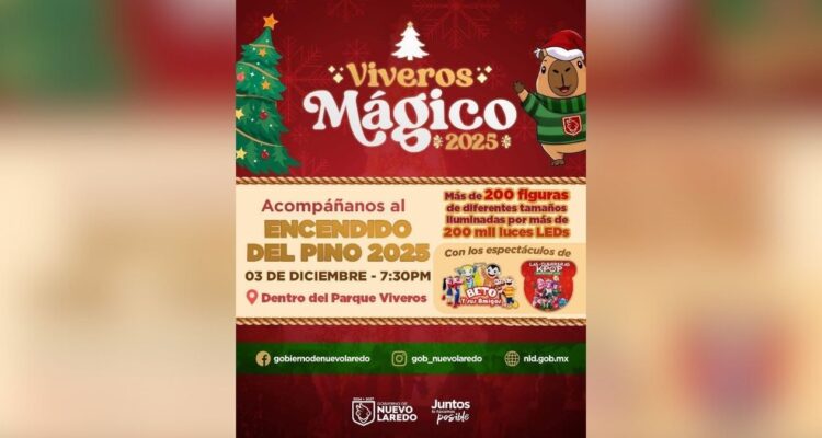 encendido del Pino Navideño en Nuevo Laredo